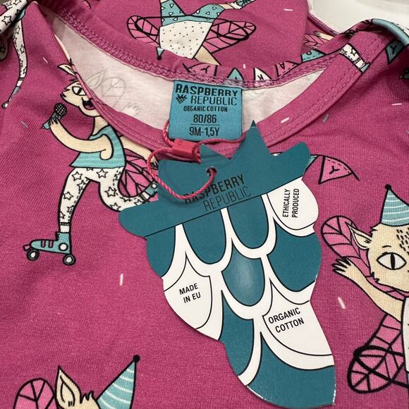 NWT Raspberry Republic Flying Kitty Pink Body Dress - Picture 5 of 7